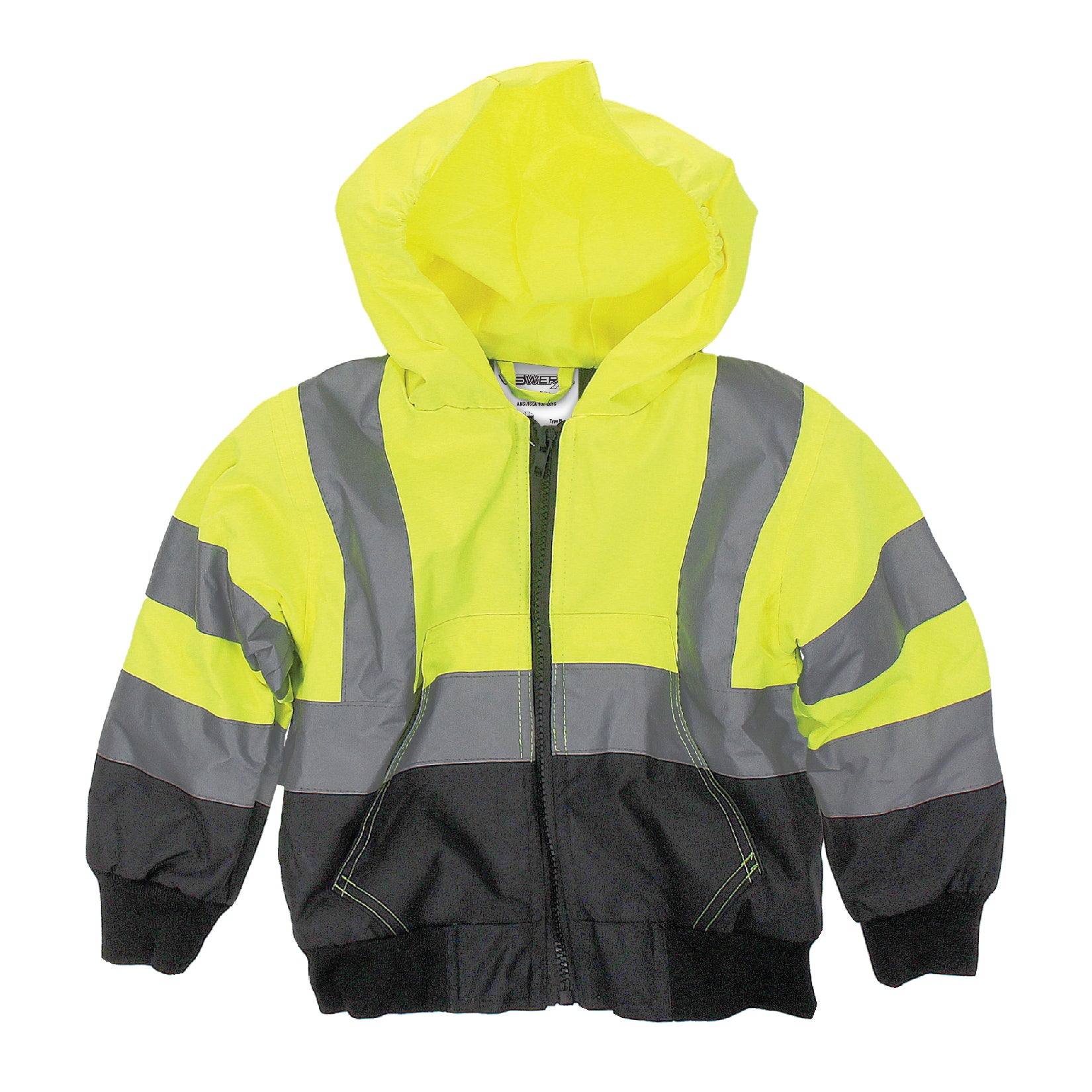 Hi-Viz Bomber Security Jacket - Padded Safety Workwear With Waterproof Protection